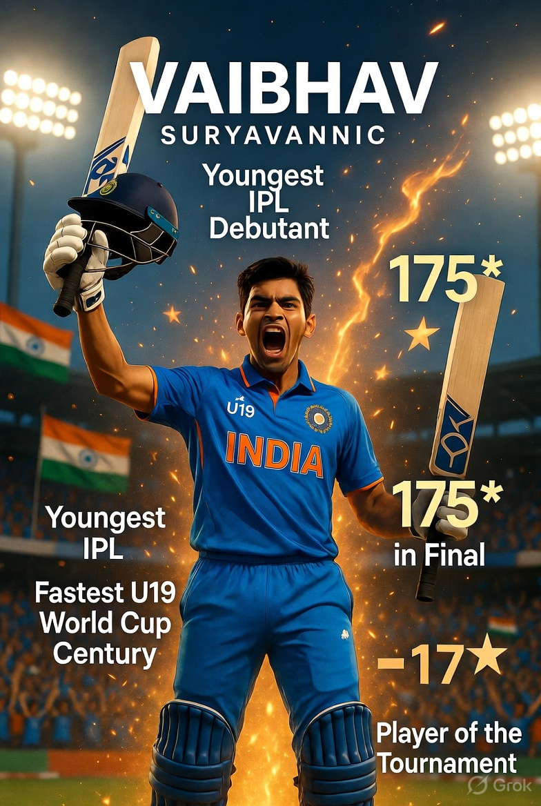 Image related to "Vaibhav Suryavanshi: Young Prodigy's Record Year"